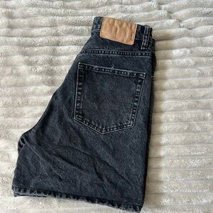 Black Denim Jeans with Tan Patch